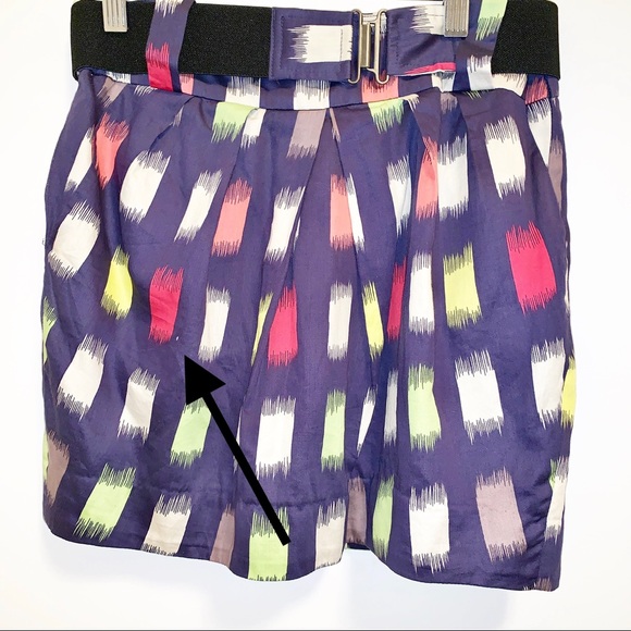 BCBGENERATION Navy Multi-Color Geometric Belt Skir - Picture 7 of 8